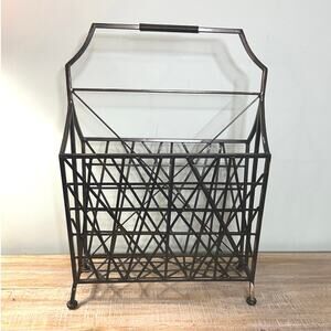 Black (tiny of bronze) Metal Magazine Rack
